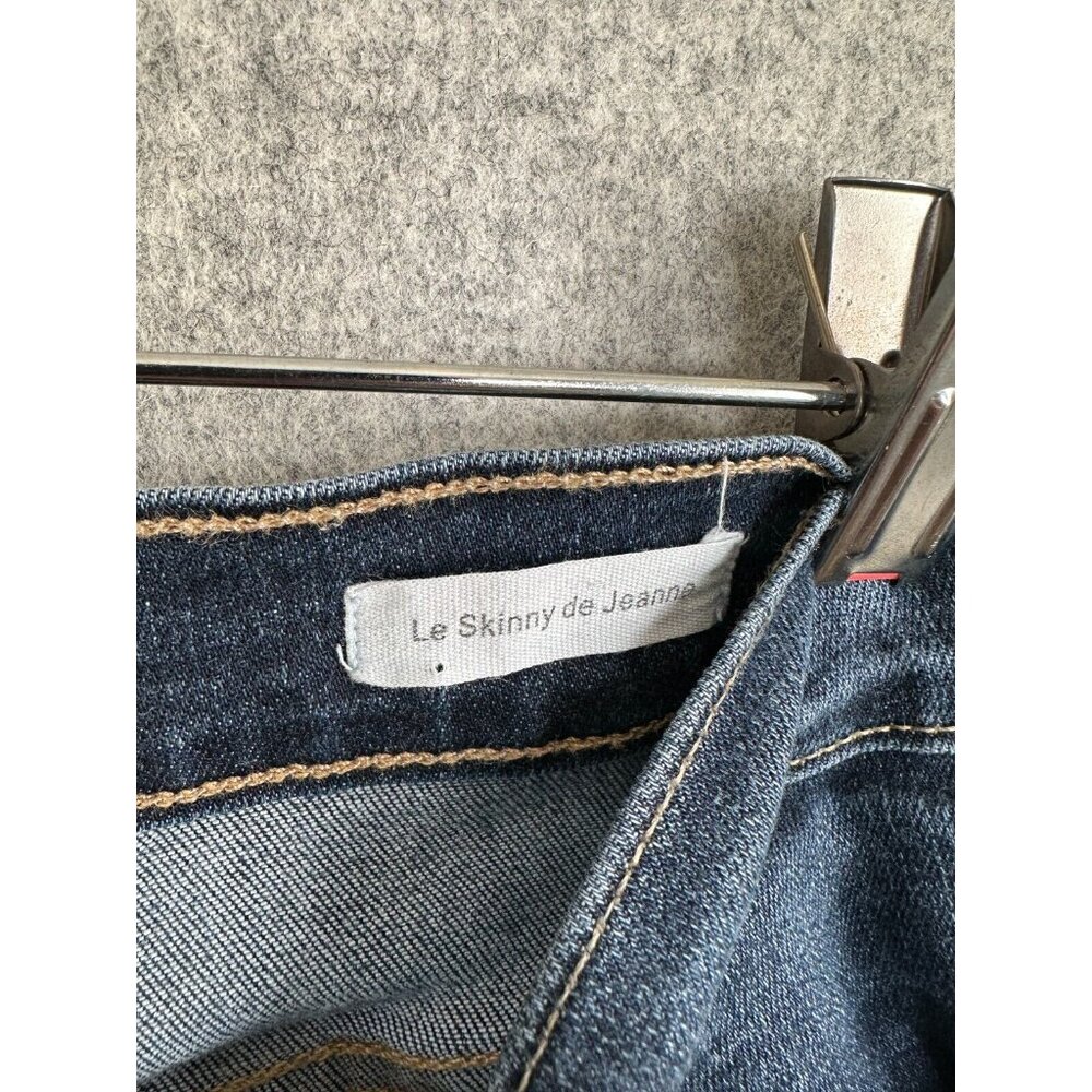 Frame Le Skinny De Jeanne Jeans Blue Medium Wash 29 Wooster Frayed Distressed - Picture 3 of 16
